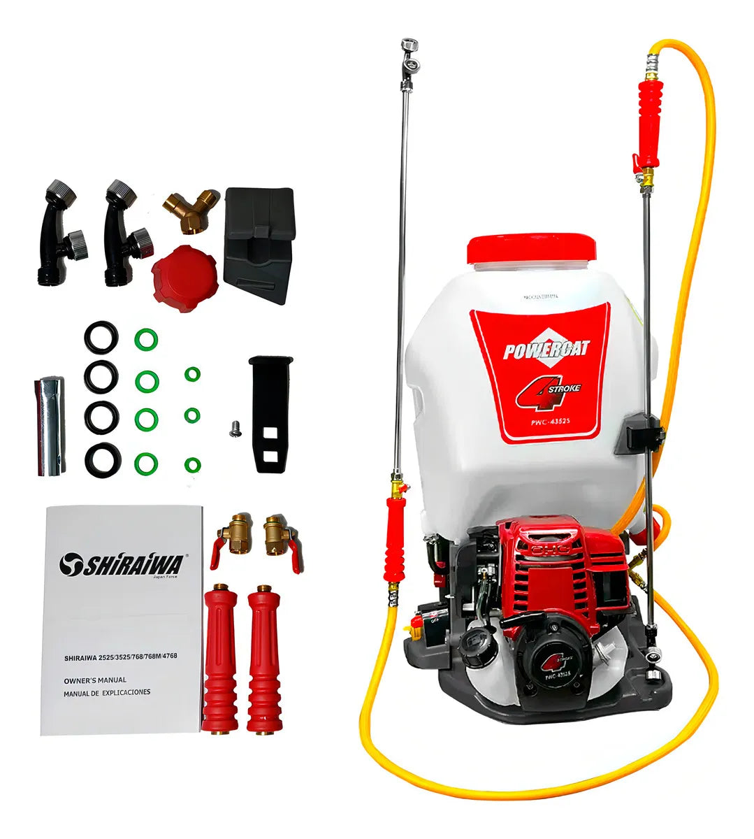 Aspersora Fumigadora PowerCat PWC-43525 4 Tiempos 25 Litros Color Blanco Uso Profesional de Doble Salida